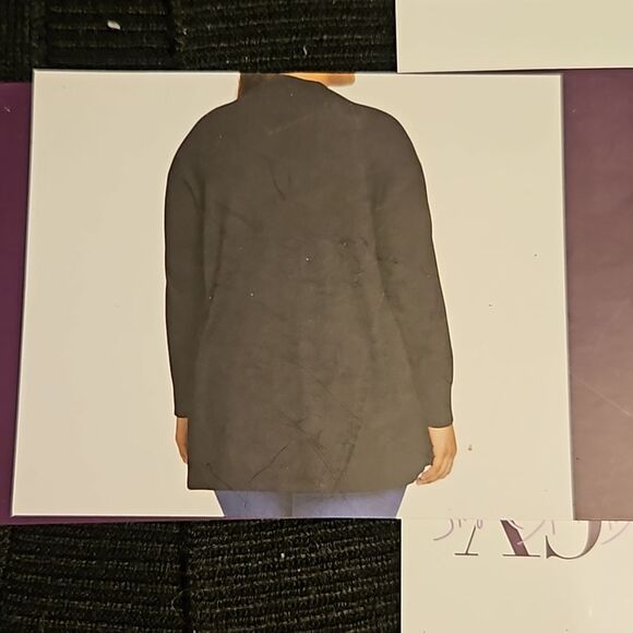 Gloria Vanderbilt Black Cardigan Size L NWT  Lightweight Open Front with Pockets - Picture 2 of 7